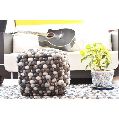 40x40x40cm Felt Stone Ball Pouf / Stool / Ottoman