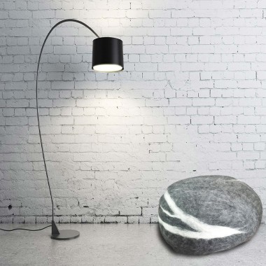 Handmade Felt Stone Design Pouf / Stool