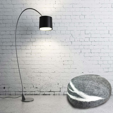Handmade Felt Stone Design Pouf / Stool