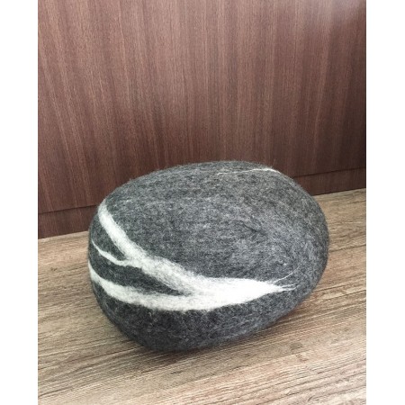 Handmade Felt Stone Design Pouf / Stool