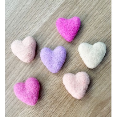 4cm Felted Heart Shape