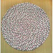Glossy Pink Felt Ball Rug