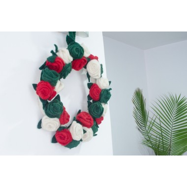 Felt Rosy Floral Wreath - Free Shipping