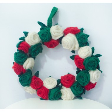 Felt Rosy Floral Wreath - Free Shipping