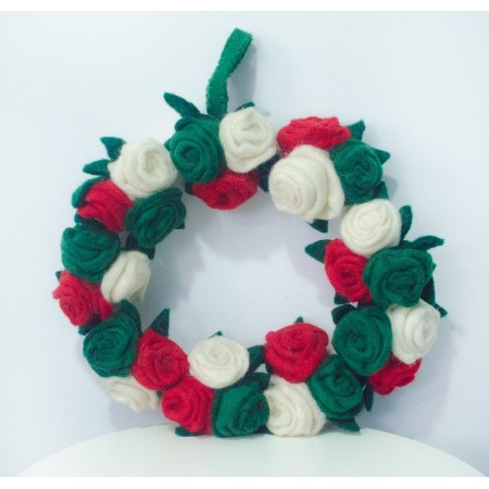 Felt Rosy Floral Wreath - Free Shipping