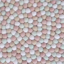 Light Creamy Felt Ball Rug 2