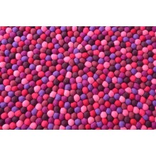 Pink Berry Felt Ball Rug