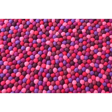 Pink Berry Felt Ball Rug