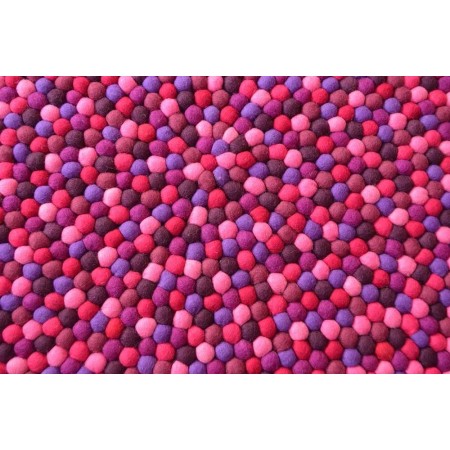 Pink Berry Felt Ball Rug
