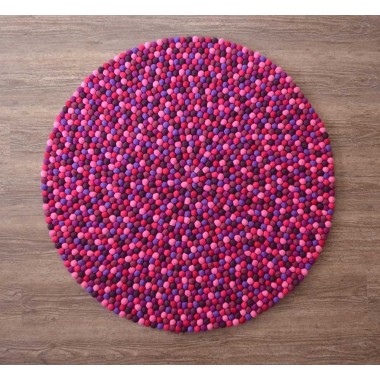 Pink Berry Felt Ball Rug Pink Berry Felt Ball Rug