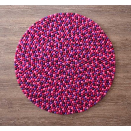 Pink Berry Felt Ball Rug
