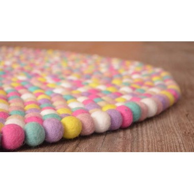 Cheerful Candy Felt Ball Rug