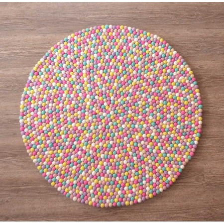 Cheerful Candy Felt Ball Rug