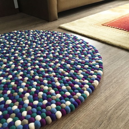 Mix Berry Felt Ball Rug