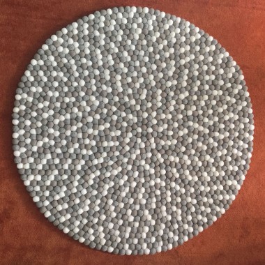 Natural Gray Shade Felt Ball Rug