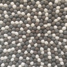 Natural Gray Shade Felt Ball Rug 2