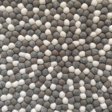 Natural Gray Shade Felt Ball Rug