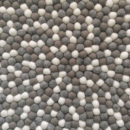 Natural Gray Shade Felt Ball Rug