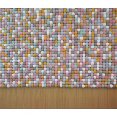 Rectangle Light Golden Felt Ball Rug... Rectangle Light Golden Felt Ball Rug...