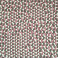Gray Pink White Felt Ball Rug 2