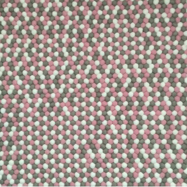 Gray Pink White Felt Ball Rug Gray Pink White Felt Ball Rug