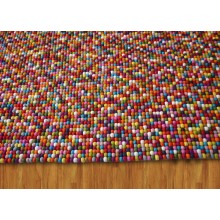Rectangle / Square Colorful Rainbow Felt Ball Rug
