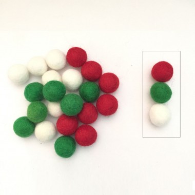 2cm Christmas Color Felt Ball Package