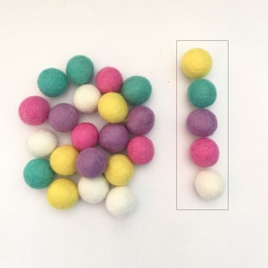 2cm 5 Color Mixed Felt Ball Package