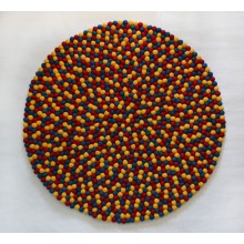 Rich Golden Felt Ball Rug