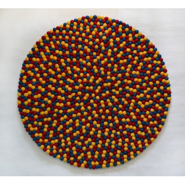 Rich Golden Felt Ball Rug