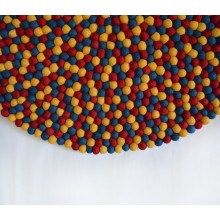 Rich Golden Felt Ball Rug 2