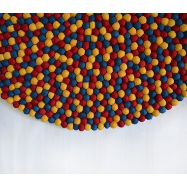 Rich Golden Felt Ball Rug