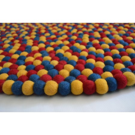 Rich Golden Felt Ball Rug