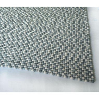 Silver Diamond Rectangular Felt Ball Rug