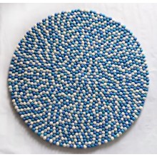 Crystal Blue Round Felt Rug
