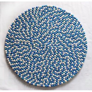 Crystal Blue Round Felt Rug