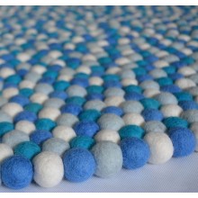 Crystal Blue Round Felt Rug 2