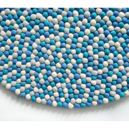 Crystal Blue Round Felt Rug