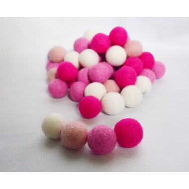 Gorgeous Pink 2cm Felt Balls Package