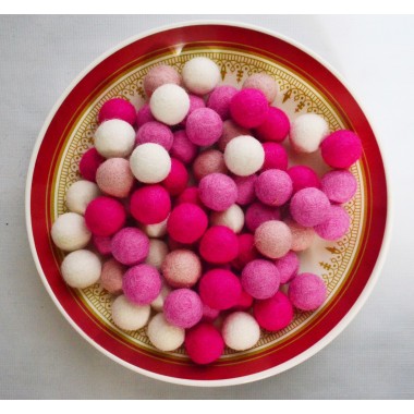 Gorgeous Pink 2cm Felt Balls Package
