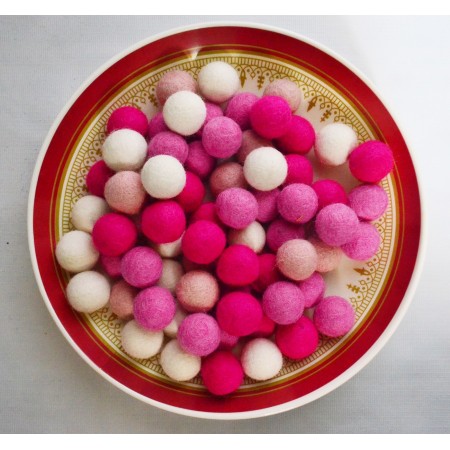 Gorgeous Pink 2cm Felt Balls Package