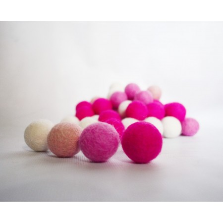 Gorgeous Pink 2cm Felt Balls Package