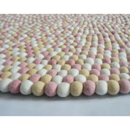 Antique Creamy Pink Felt Rug