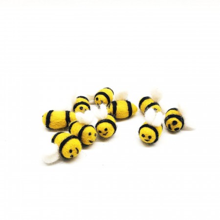 3cm Needle Felted Wool Bumblebee