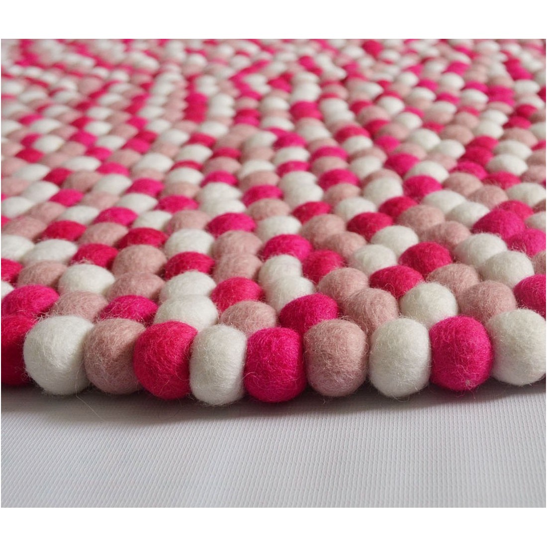 Felt Ball Garland Pink White Blue - Felt Ball Rug – Felt Ball Rug USA