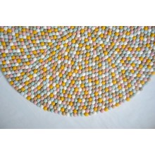 Light Golden Round Felt Rug for Kids Room 2