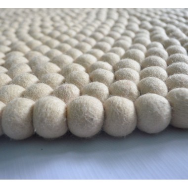 Off White Bachelor Handmade Felt Rug