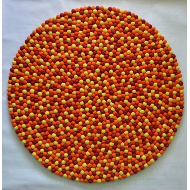 Blazing 3 Color Felt Ball Rug Nepal