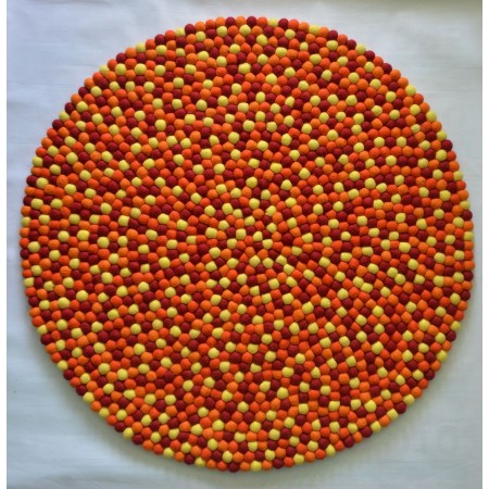 Blazing 3 Color Felt Ball Rug Nepal