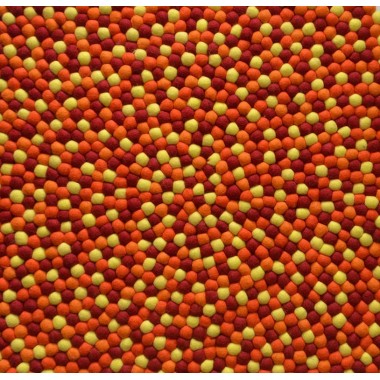 Blazing 3 Color Felt Ball Rug Nepal